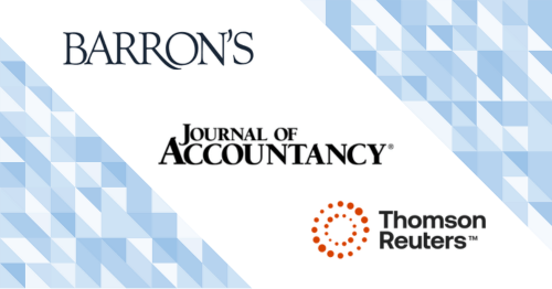 Barron's, Journal of Accountancy, and Thomson Reuters logos