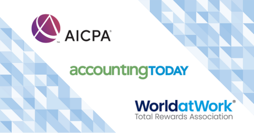 AICPA, Accounting Today, and WorldatWork logos
