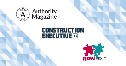 Authority Magazine, Construction Executive, and How2Exit Logos