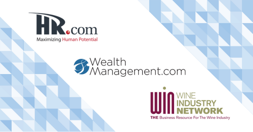 HR.com, WealthManagement.com, and Wine Industry Network logos