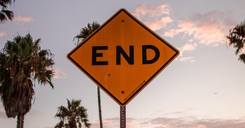 End of road sign
