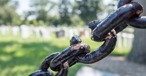 Broken chain link