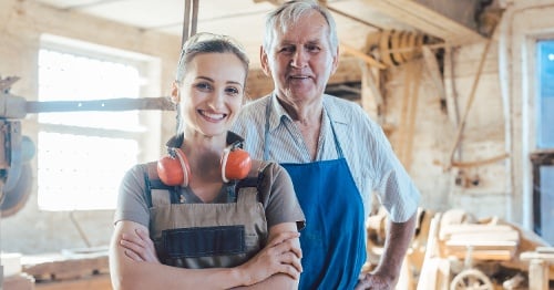 Business owner and granddaughter